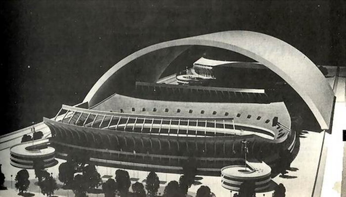 Unbuilt Sports Stadiums - Twin Stadium Pontiac Rendering (newer photo)